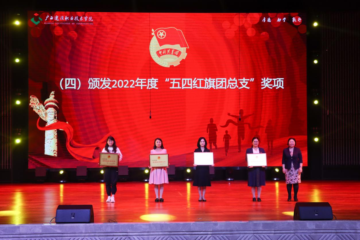 刘晓红书记为获得“五四红旗团总支”的领奖代表颁奖